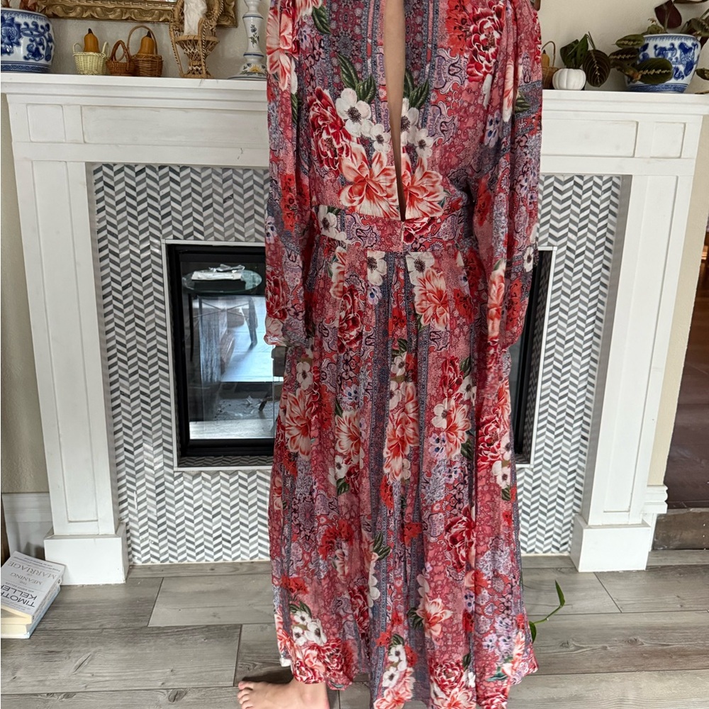 Johnny Was Multicolor Floral Long Sleeve Dress - Picture 5 of 6
